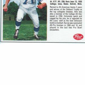 1962 Post Cereal Football REPRINT #50 Alex Karras