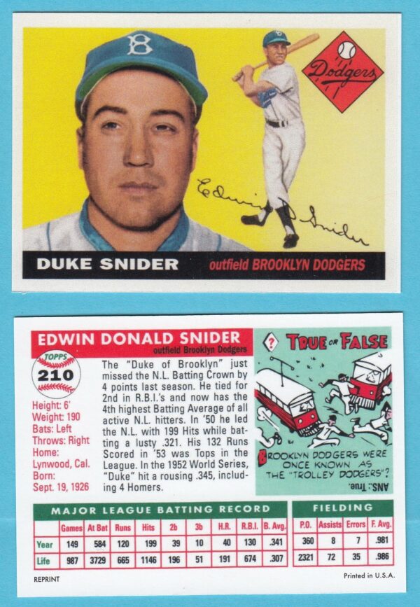 1955 Topps Reprint