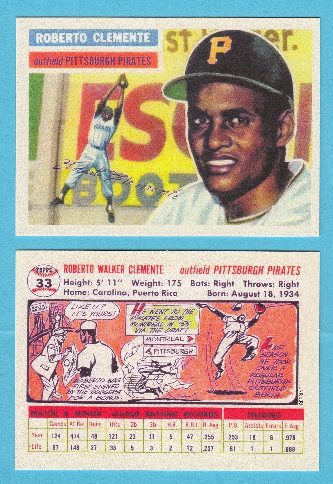 Roberto Clemente 1956 Topps Pittsburgh Pirates Baseball Card